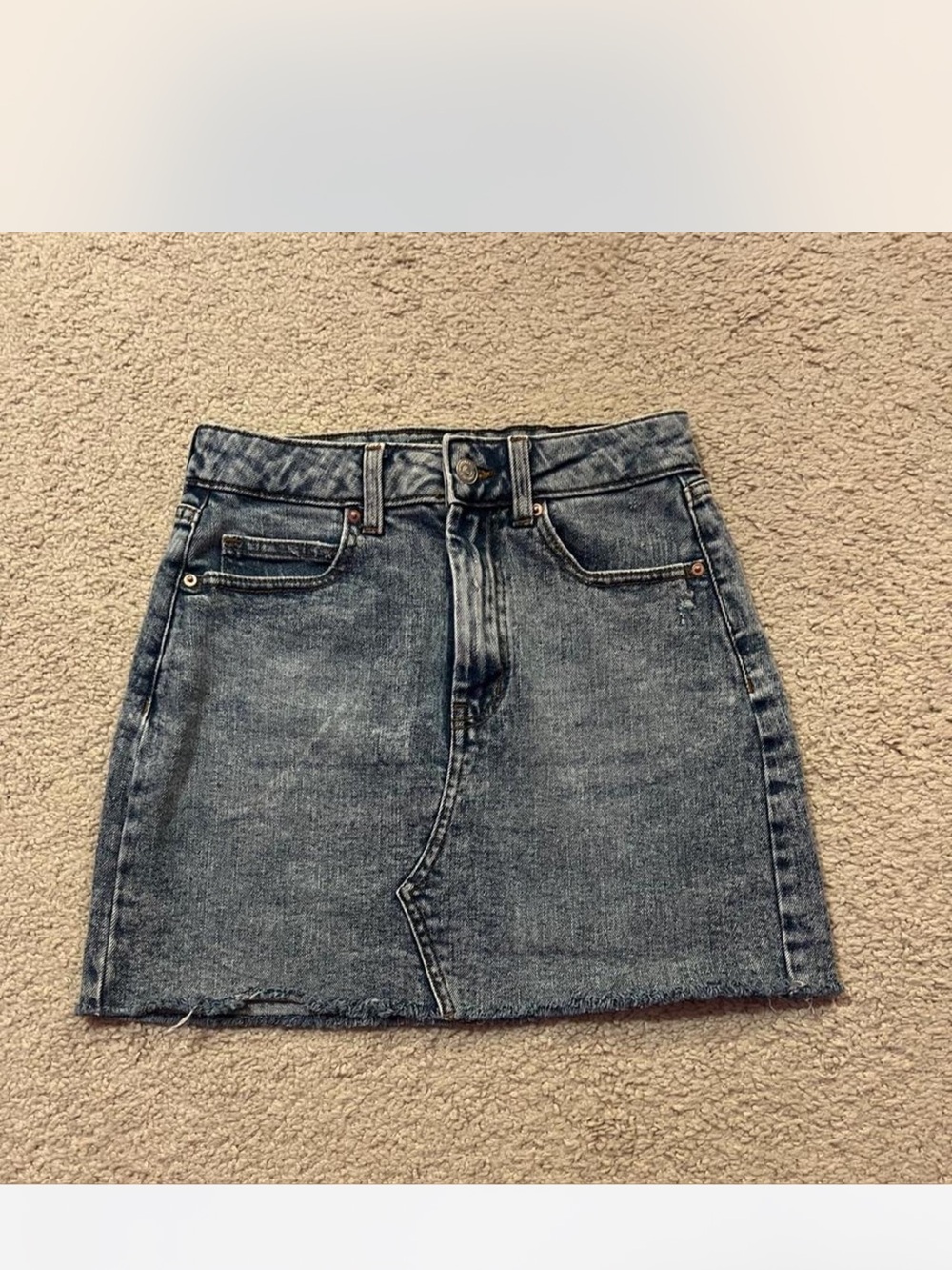 wild fable Washed Blue Denim Mini Skirt